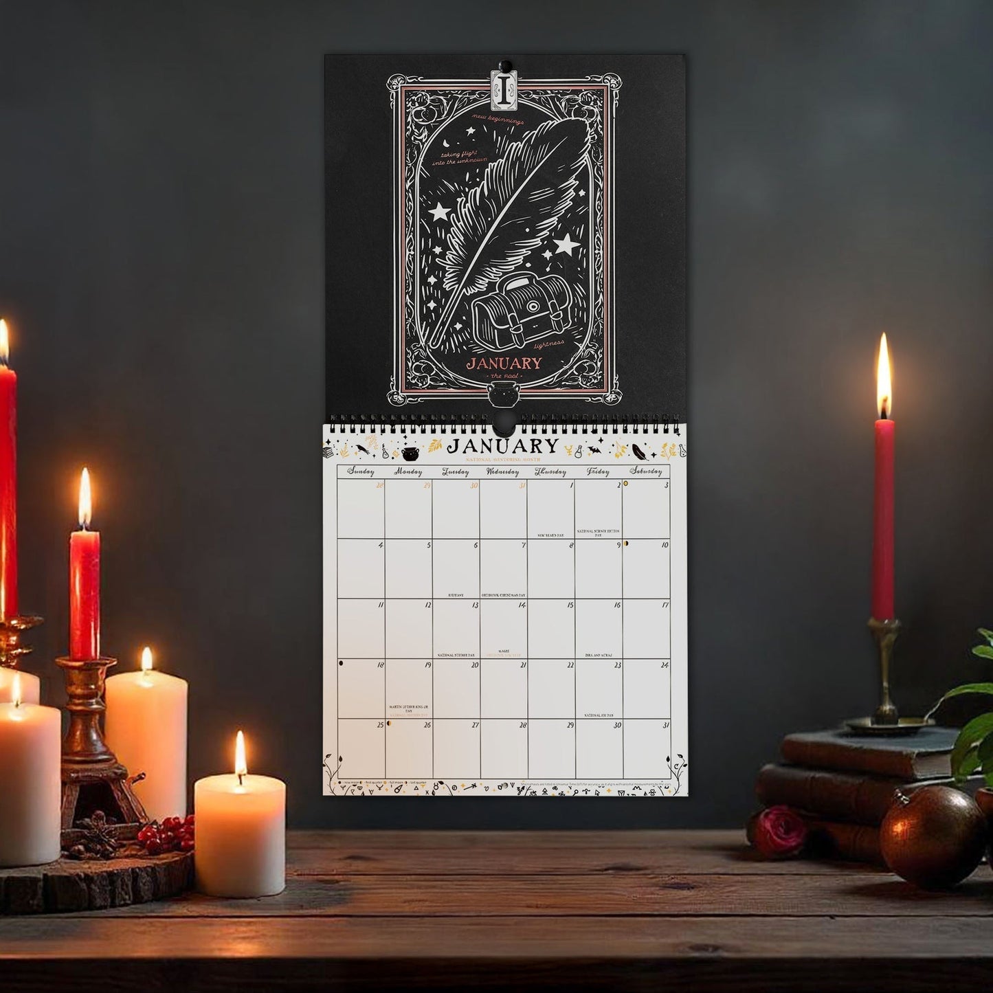 Waiting for the Night 2026 Spiral Wall Calendar